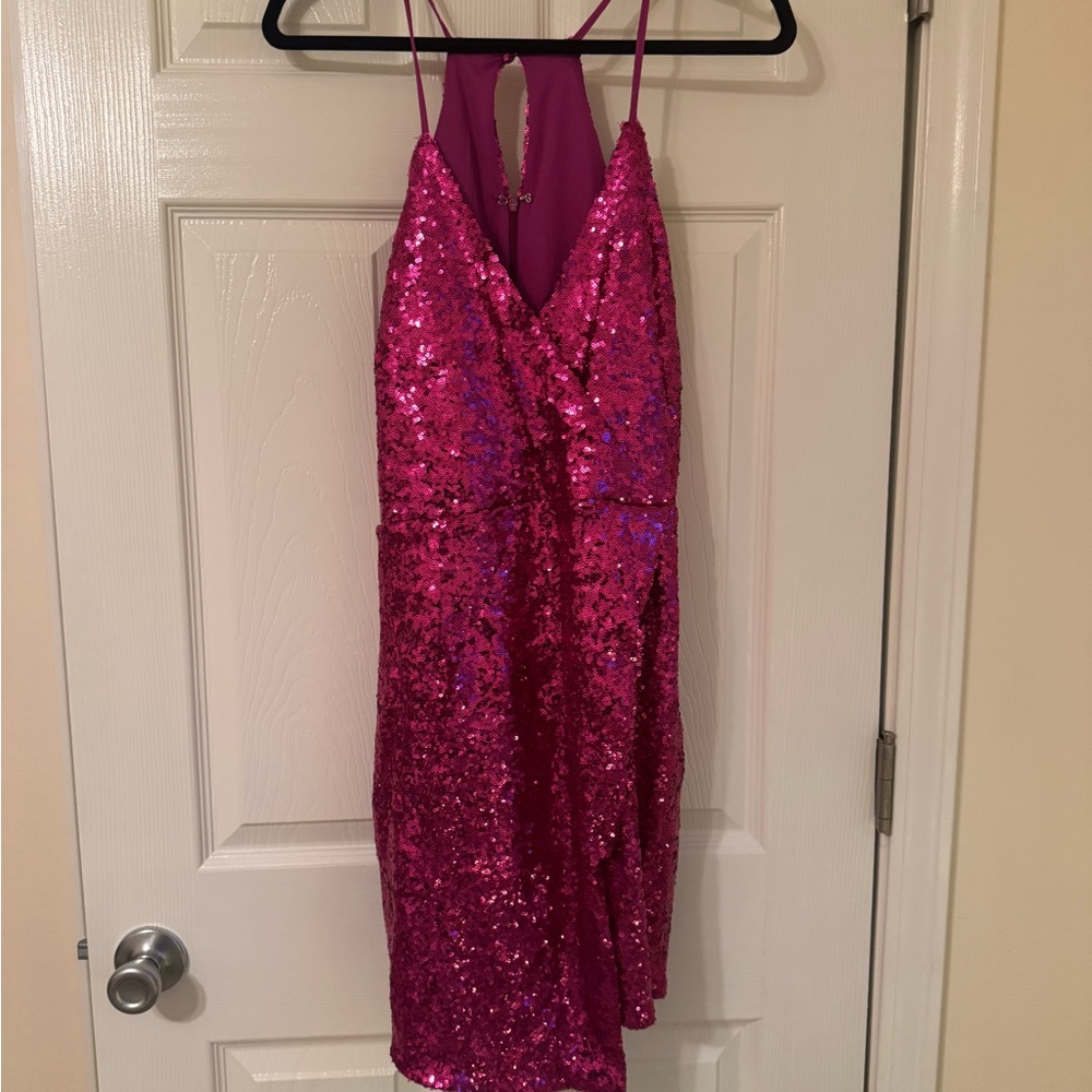 Lulu's Fuchsia Sequin Party Dress